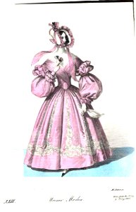 Viennese fashion, 1836-23. Free illustration for personal and commercial use.
