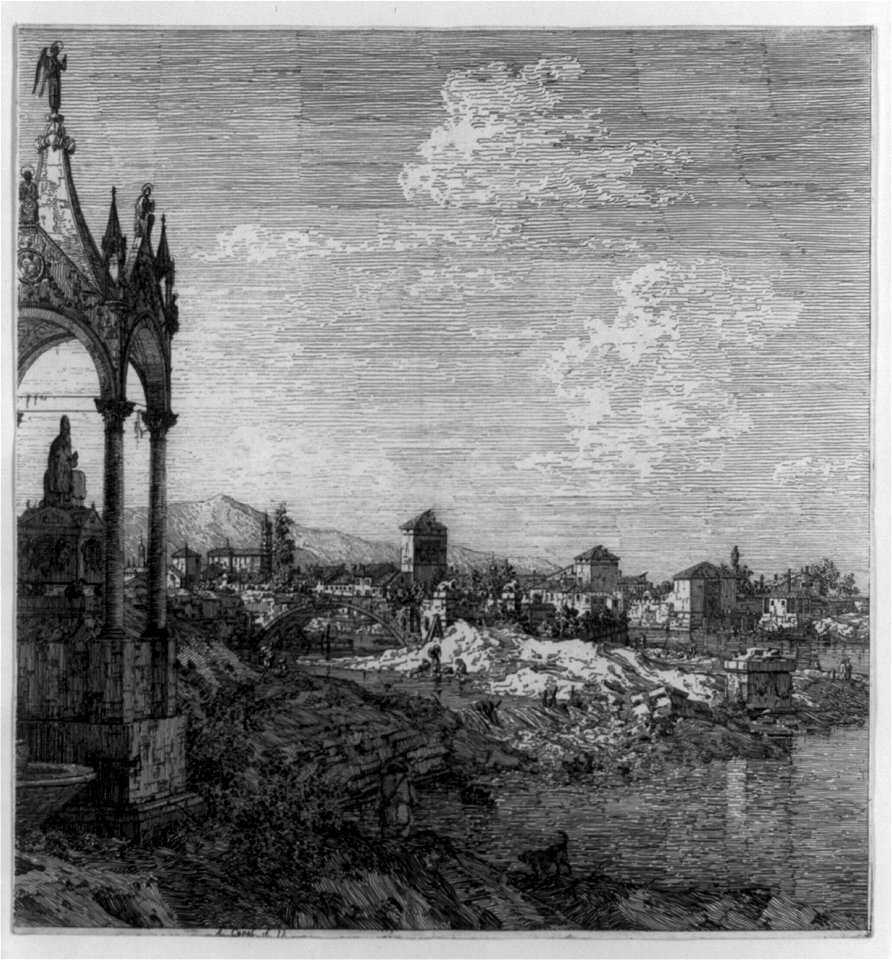 View of a city with the tomb of a bishop- large fragment LCCN97511306