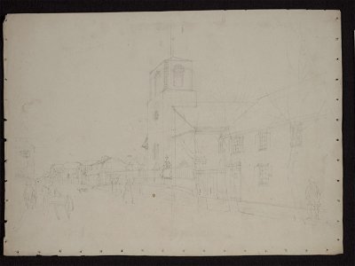 View of a street in the city of Charleston, South Carolina, with a church at center LCCN2009631970