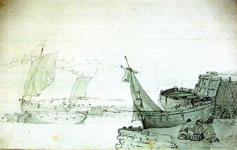 View of Dover, with fishing vessels RMG PU8795