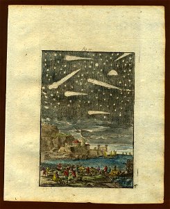 View of comets, 1719. Free illustration for personal and commercial use.