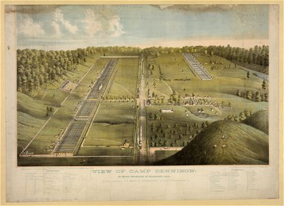 View of Camp Dennison- 16 miles northeast of Cincinnati, Ohio - lithographed by Middleton, Strobridge & Co., Cincinnati, Ohio. LCCN2013645282