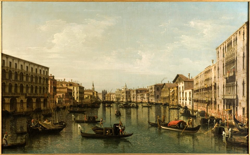 View of Grand Canal with the Palazzi Foscari and Moro Lin (Bernardo Bellotto) - Nationalmuseum - 19043