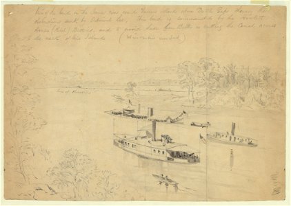View of the bend in the James river round Farrars Island above Dutch Gap showing the obstructions sunk by Admiral Lee LCCN2004660869