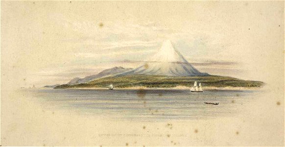 View of Mount Egmont and the Sugar Loaf Islands. PUBL-0011-01
