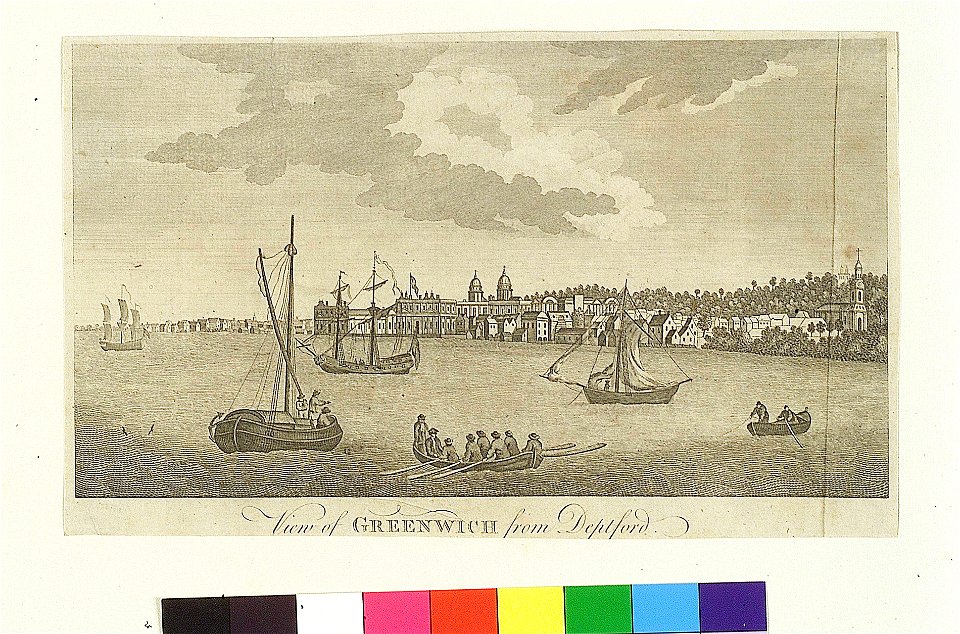 View of Greenwich from Deptford. Engraved for Harrison's History of London. RMG PZ1968