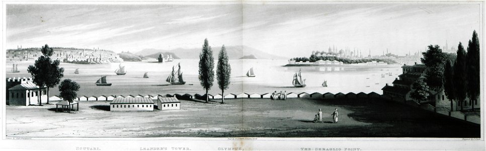 View of Istanbul from Üsküdar On the left Kadiköy On the right the Seraglio Point - Frankland Charles Colville - 1829