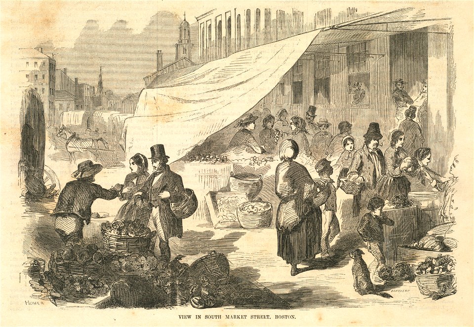 View in South Market Street, Boston (Boston Public Library)