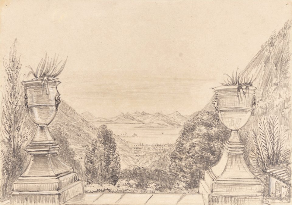 View of Fort Villegagnon & Catete from the Verandah of Dr. Azevedo's - at the Upper Spot - 1854, da Coleção Brasiliana Iconográfica