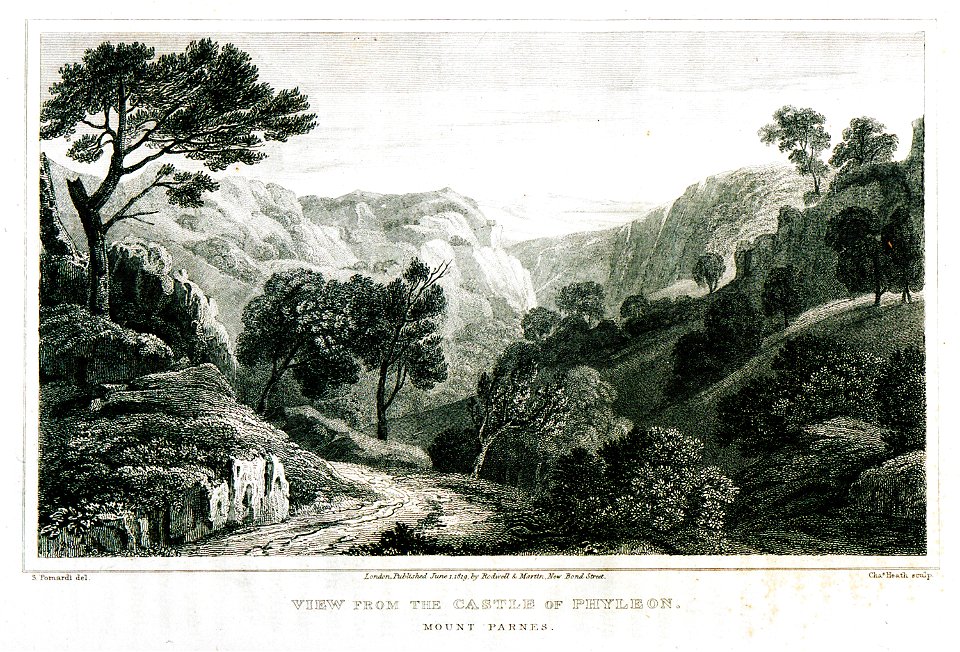 View of the castle of Phyleon Mount Parnes - Dodwell Edward - 1819