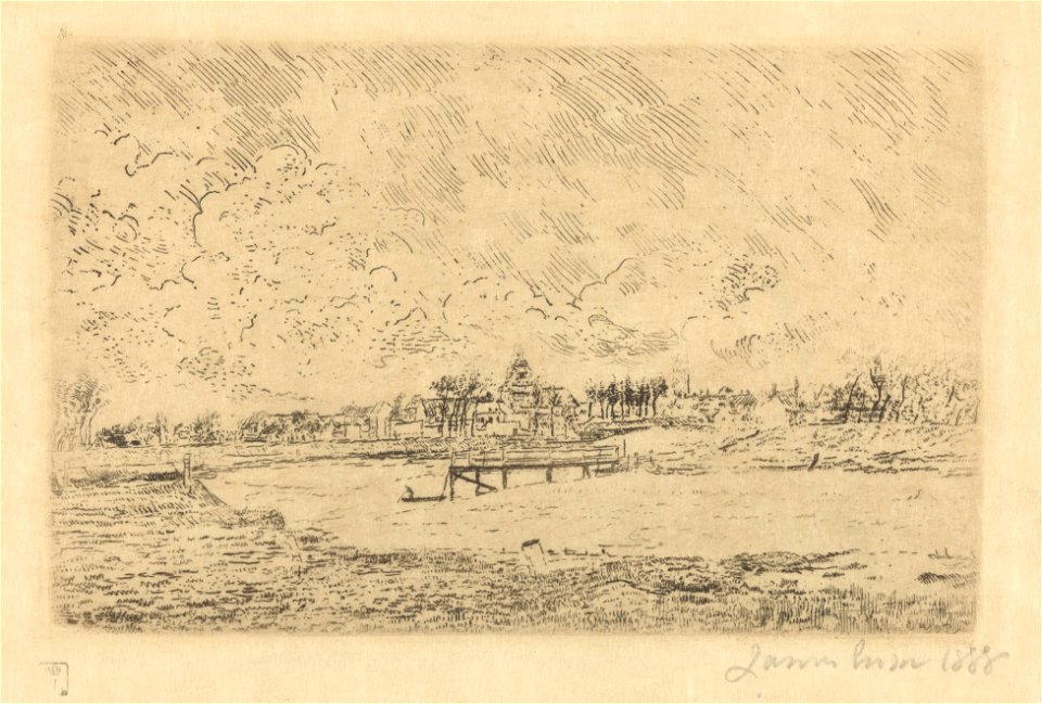 View of Nieuport, print by James Ensor, 1888, Prints Department, Royal Library of Belgium, S. III 68828
