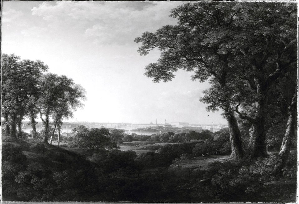 View of Stockholm from Djurgården (Carl Johan Fahlcrantz) - Nationalmuseum - 19180