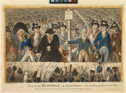 View of the Hustings in Covent Garden - Vide, The Westminster Election, Novr 1806 (caricature) RMG PX8569