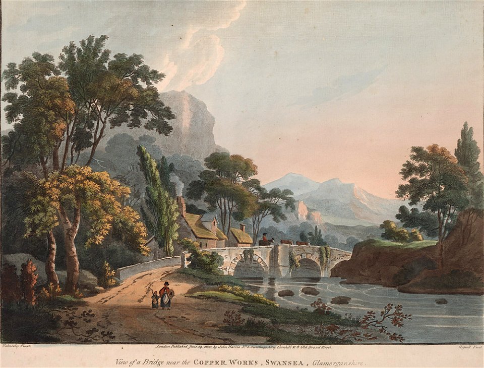View of the bridge near the copper works, Swansea, Glamorganshire