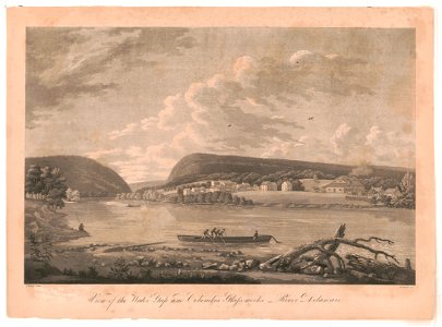 View of the water gap and Columbia Glass works - River Delaware - T. Birch pinx. ; Strickland sc. LCCN2012649688