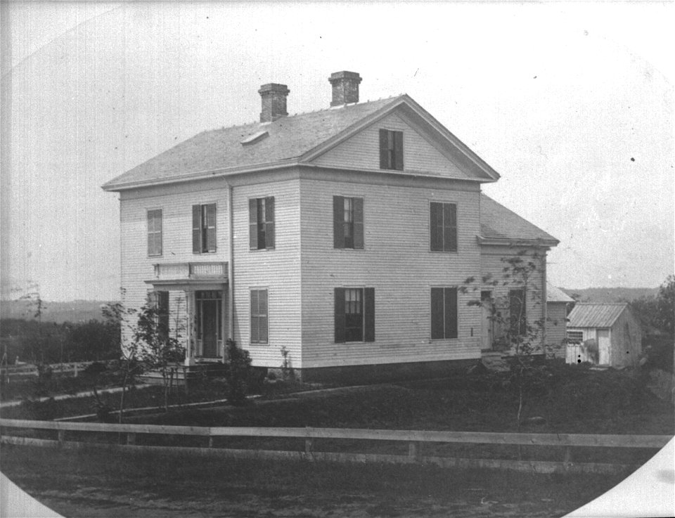 View of President Ballou's house in its orginal position