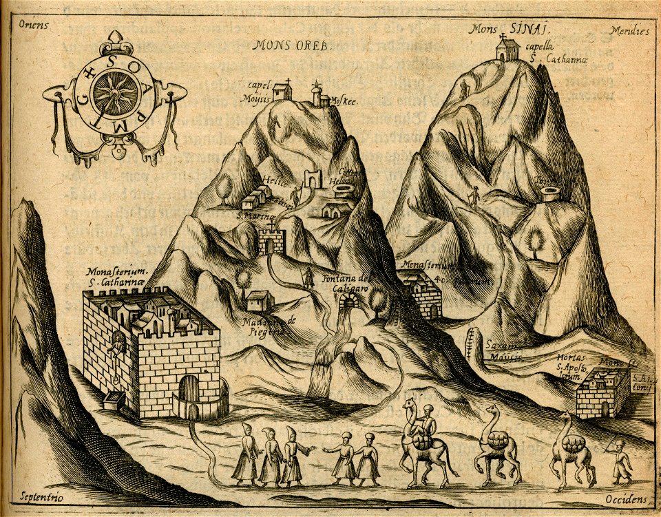 View of Mount Sinai with Saint Catherine's Monastery, as well as other monasteries and chapels - Breuning Von Buchenbach Hans Jacob - 1612