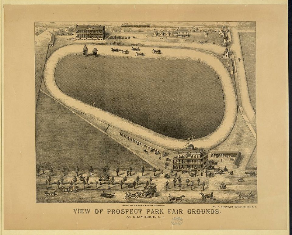 View of Prospect Park fair grounds, at Gravesend, L.I LCCN2004669563