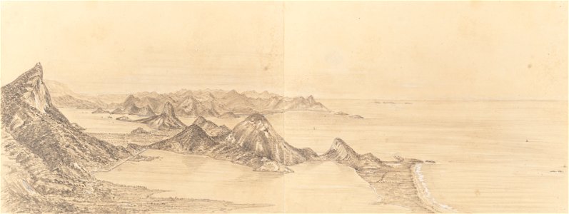 View of the Entrance to Rio Harbour from Mr Mobus a Boa Vista - Tijuca 1800 feet above level of the Sea 7th March 1855, da Coleção Brasiliana Iconográfica