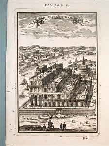 View of the gardens of Semiramis, Description de L'Universe (Alain Manesson Mallet, 1683)