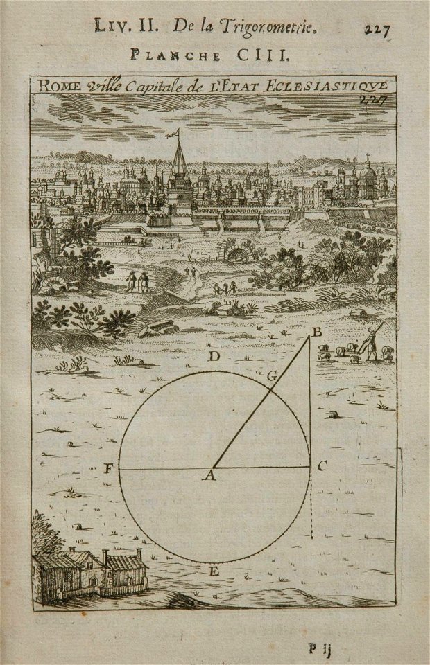 View of Rome, 1702, from his work on geometry