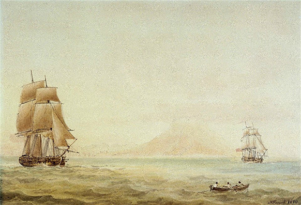 View of St Eustatius with the 'Boreas' (1784) RMG PW5871