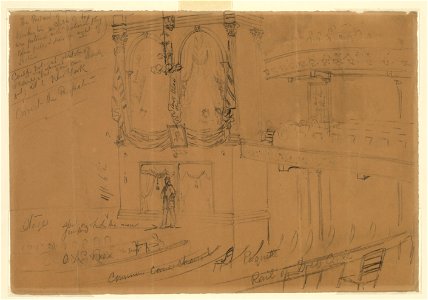 View of the Box in which the Pr(esident was assassina)ted. Taken from the Dress Circle LCCN2004661211