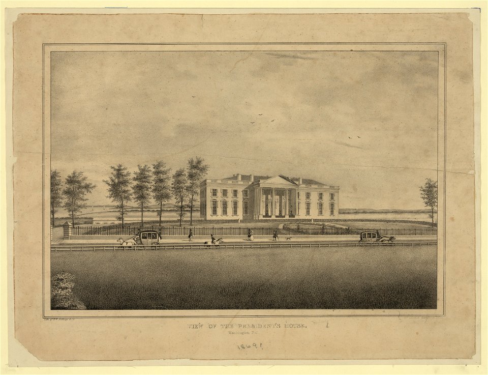 View of the president's house. Washington, D.C. - lith of D.W. Kellogg & Co.. LCCN2003656450