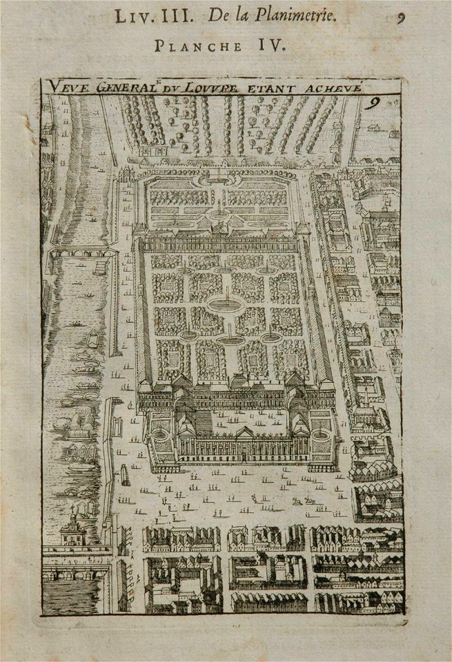 View of the Louvre, 1702, from his work on geometry