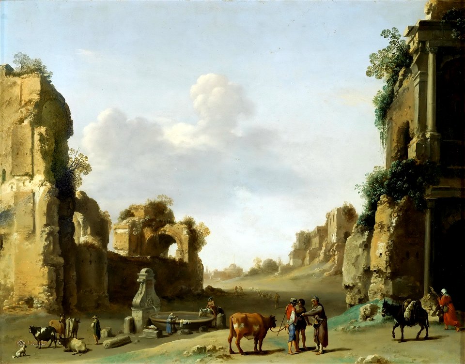 View of the Campo Vaccino 1620 Cornelis van Poelenburch