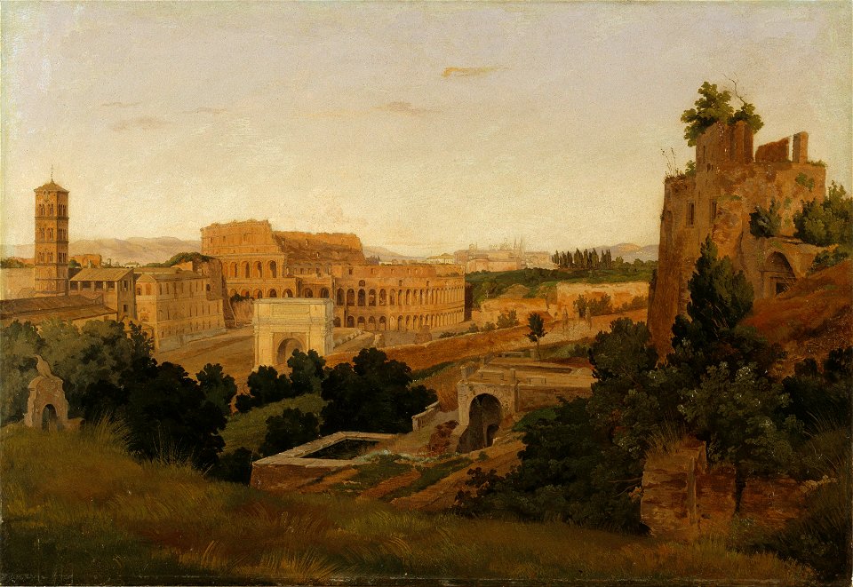 View of Rome with the Colosseum. Study (Gustaf Wilhelm Palm) - Nationalmuseum - 19155