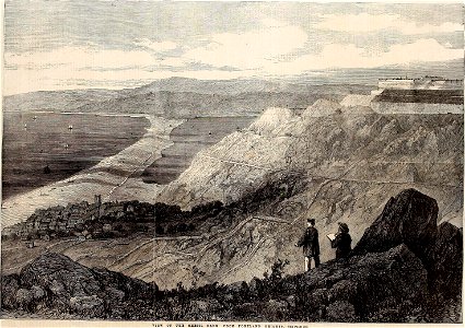 View of the Chesil Bank, from Portland Heights - ILN 1861