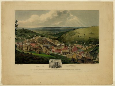 View of Pottsville Taken from Sharp Mountain & respectfully dedicated to the enterprising citizens of the Coal Region by J.R. Smith - - J.R. Smith, junr. del. ; J.R. Smith, senr. sculpt. LCCN98519836