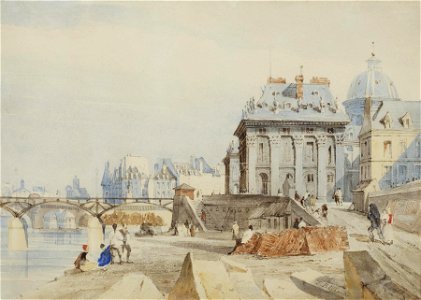 View of L'Institut de France and the Pont des Arts, Paris by Thomas Shotter Boys