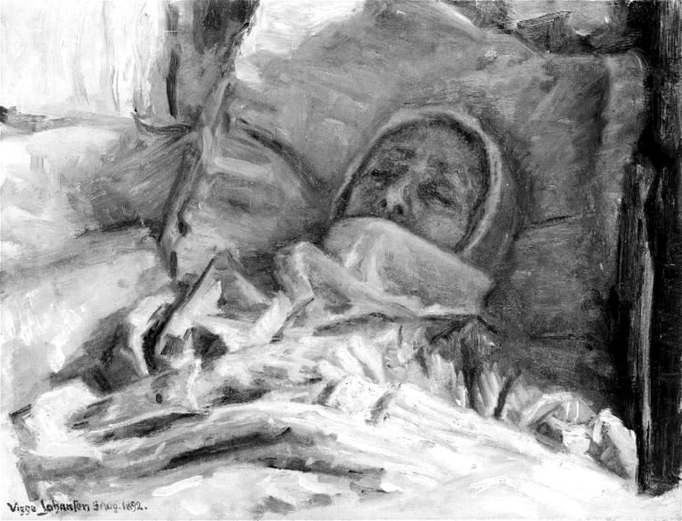 Viggo Johansen - Kunstnerens døde moder - 1892