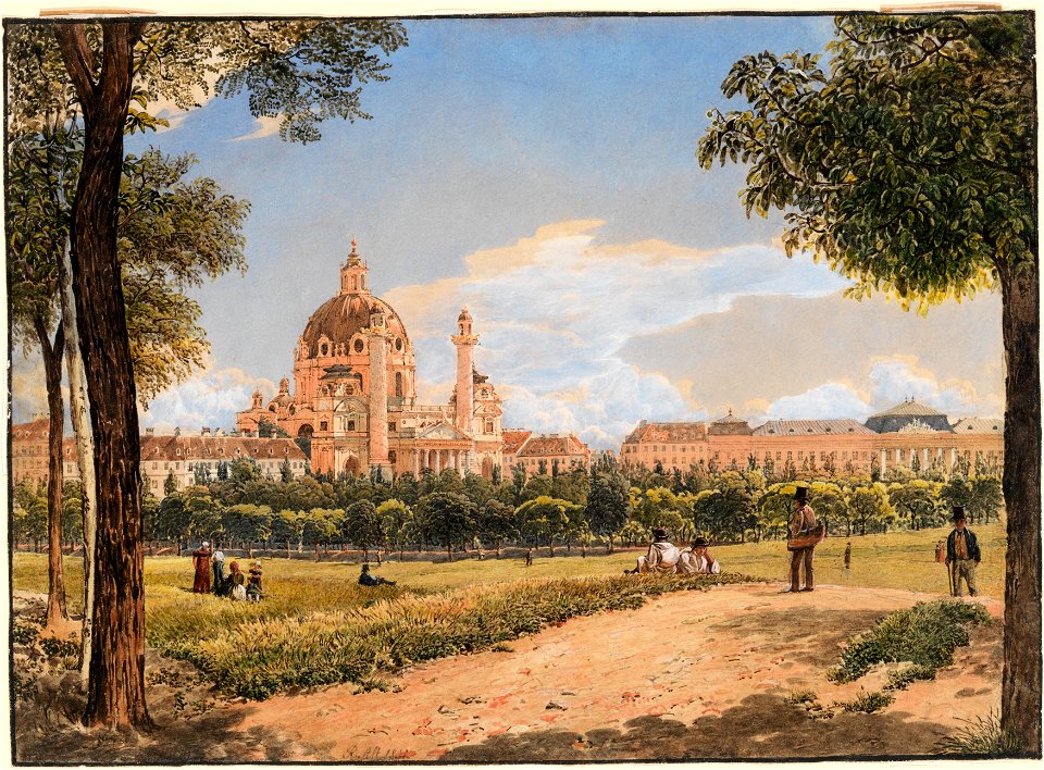 View of St. Charles Church and the Polytechnic Institute in Vienna MET DP237819