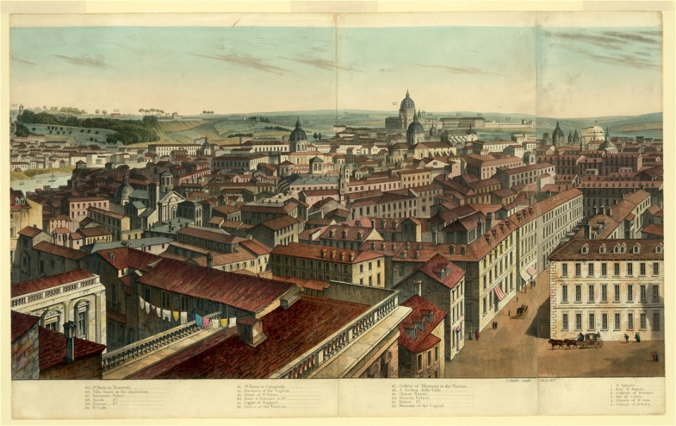 View of Rome, including the Roman College, Sa. Maria del Miracoli, the Raggi Palace, Palce of the Consulta, etc. LCCN2003677662