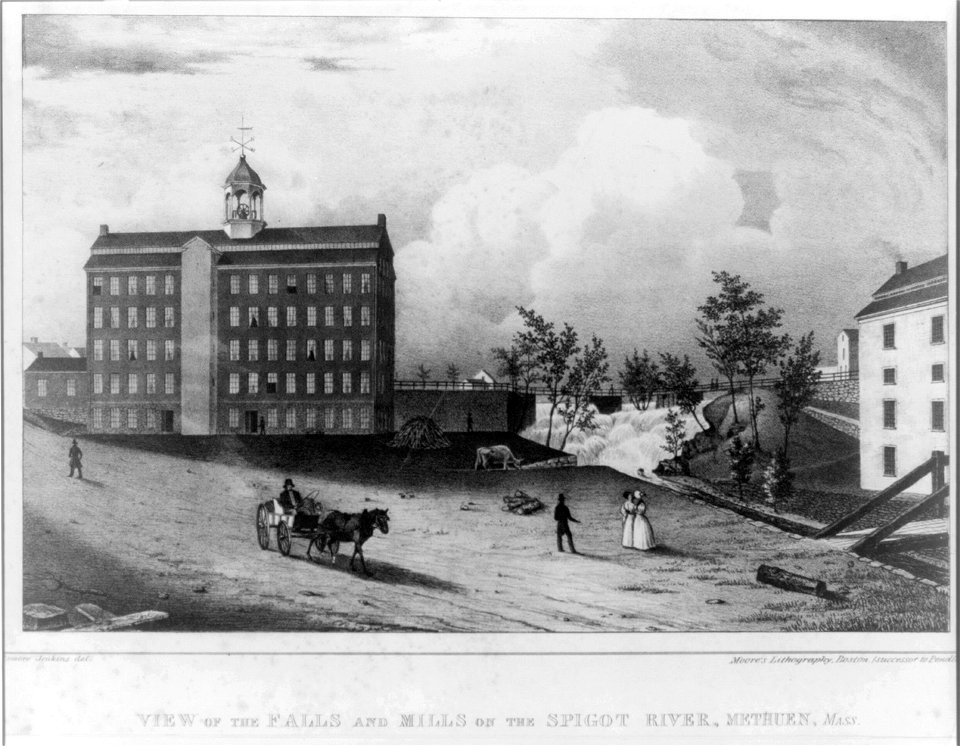 View of the falls and mills on the Spigot River, Methuen, Mass LCCN2003672927