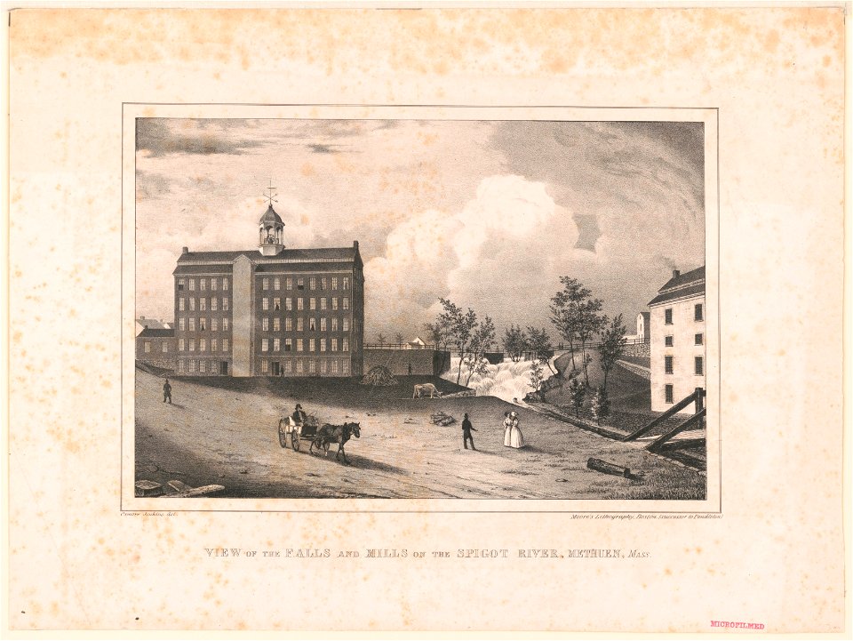 View of the falls and mills on the Spigot River, Methuen, Mass. LCCN2003672927