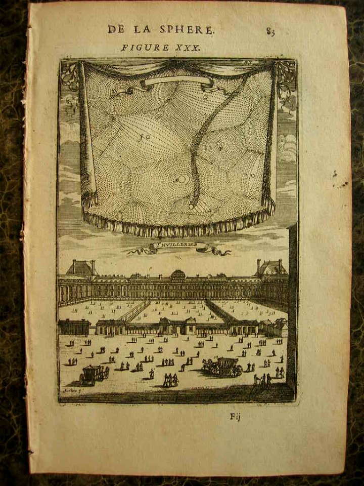 View of the planets and the Tuileries, 1683. Free illustration for personal and commercial use.