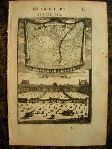 View of the planets and the Tuileries, 1683. Free illustration for personal and commercial use.
