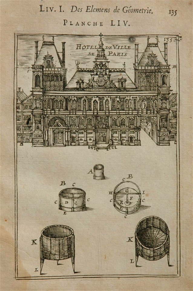 View of the Hotel de Ville, 1702, from his work on geometry