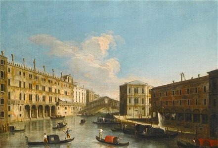 View of the Grand Canal towards the Rialto Bridge from the North by Apollonio Domenichini