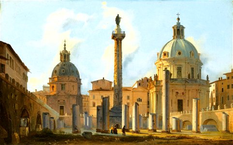 View of the Trajan's Forum in Rome (by Ippolito Caffi)
