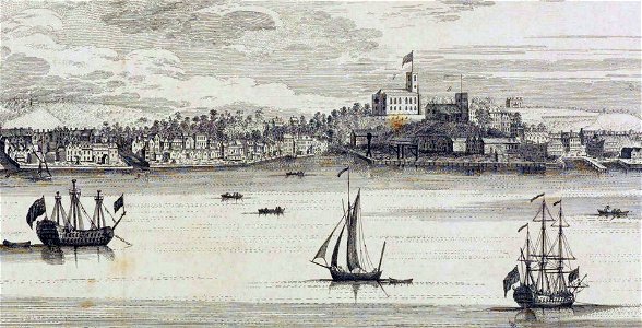 View of Woolwich & Dockyard, S & N Buck, 1739 LMA (detail 3)