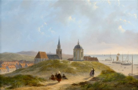 View on Scheveningen. by Bartholomeus Johannes van Hove
