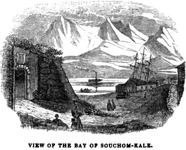 View of the Bay of Souchom-Kale. Travels in Circassia, Krim-tartary, &c