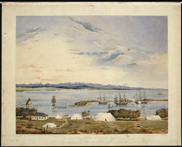 View of Nelson Haven in Tasman's Gulf, New Zealand, including a part of the site of the intended town of Nelson C-025-015