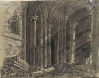 View of the interior of the Kapellekerk in Brussels, 1831