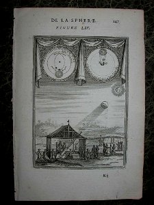 View of the moon through a telescope, 1683. Free illustration for personal and commercial use.